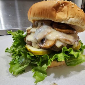 mushroom swiss burger